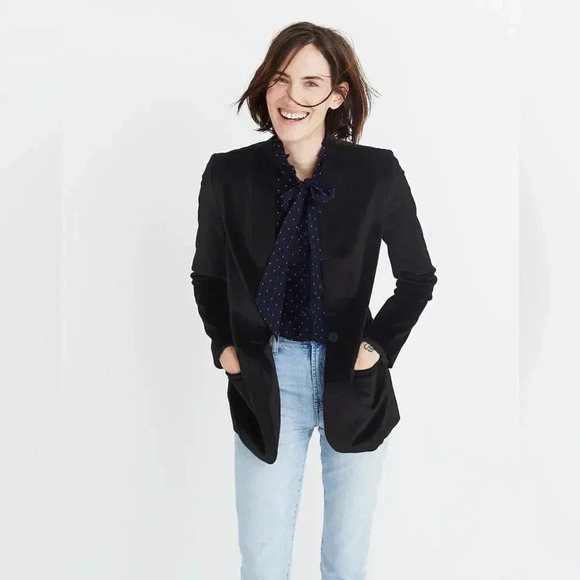 Madewell - Lauren Velvet Blazer size 8 - Picture 13 of 16